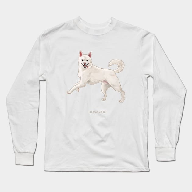 cute korean jindo dog Long Sleeve T-Shirt by kuinif